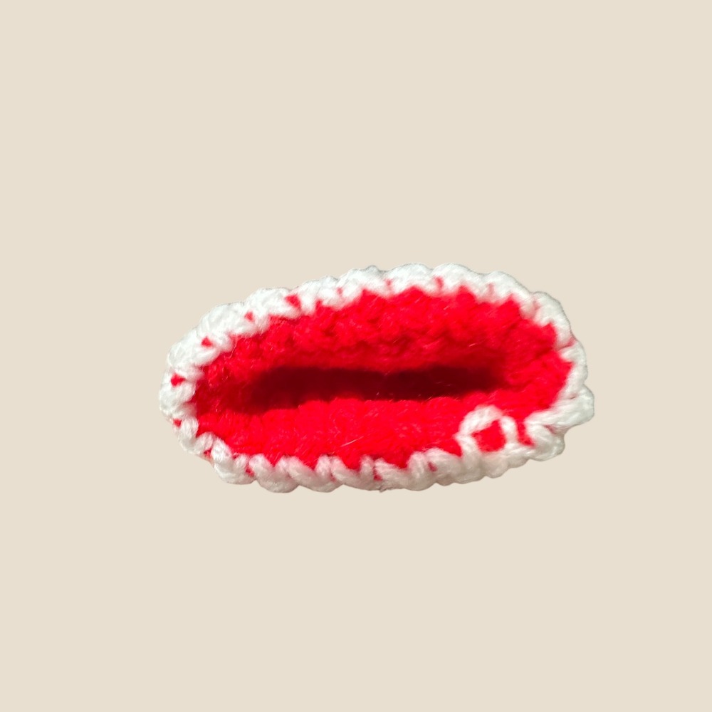 Handmade Crochet Mini Santa Hat Ornament Christmas Decor Red White Pom Beanie - Picture 3 of 7